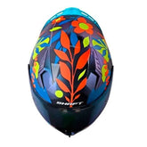Casco Shaft 526sp Evo Natura Camaleón Naranja Neón Visor Iridium Azul